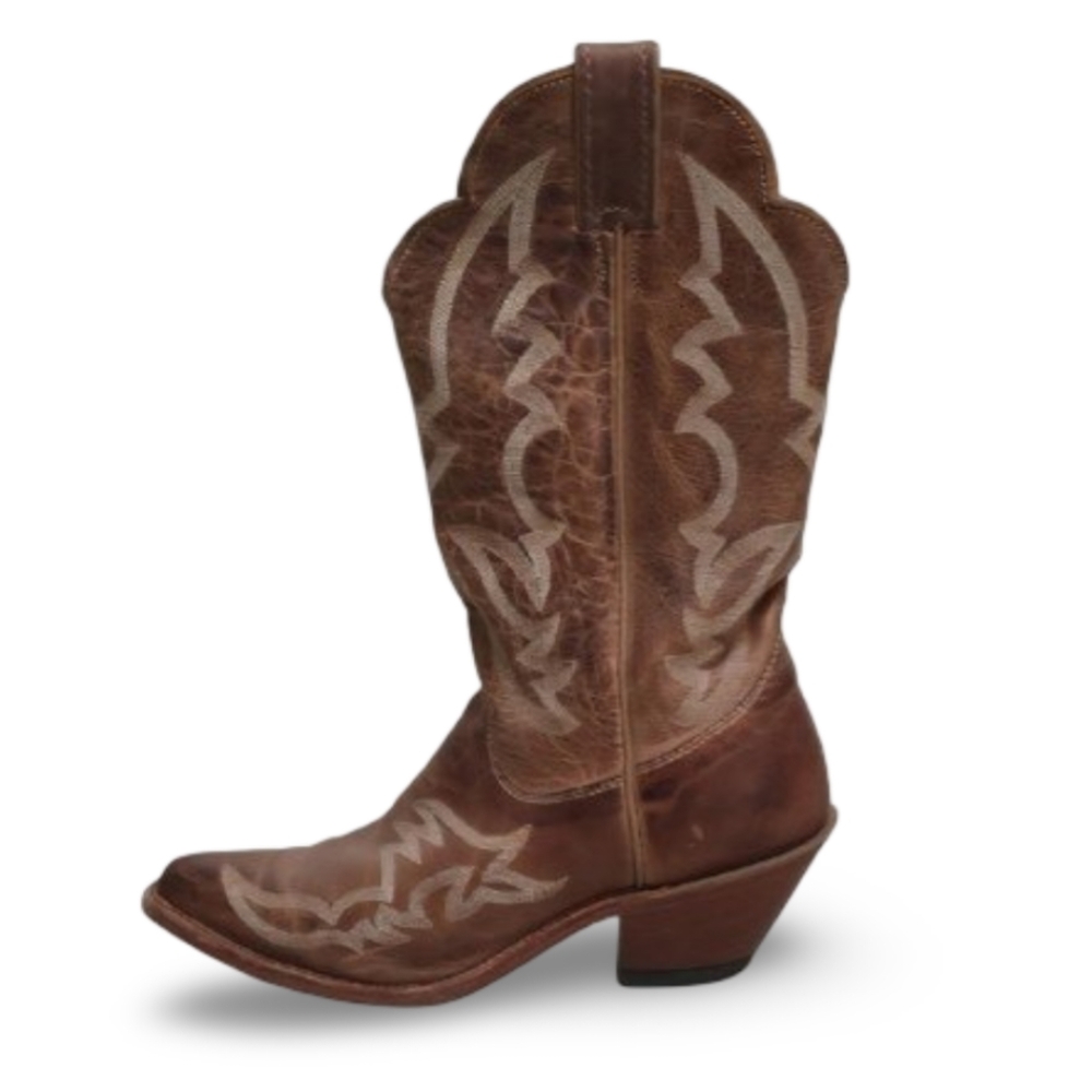 Justin BRL120 Ladies Bent Rail Western Boot with Tan America Cowhide - 9.5